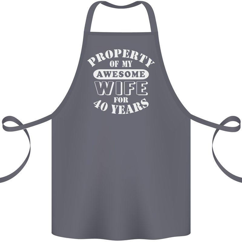 40 Year Wedding Anniversary 40th Funny Wife Cotton Apron 100% Organic Steel