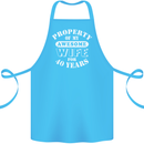 40 Year Wedding Anniversary 40th Funny Wife Cotton Apron 100% Organic Turquoise