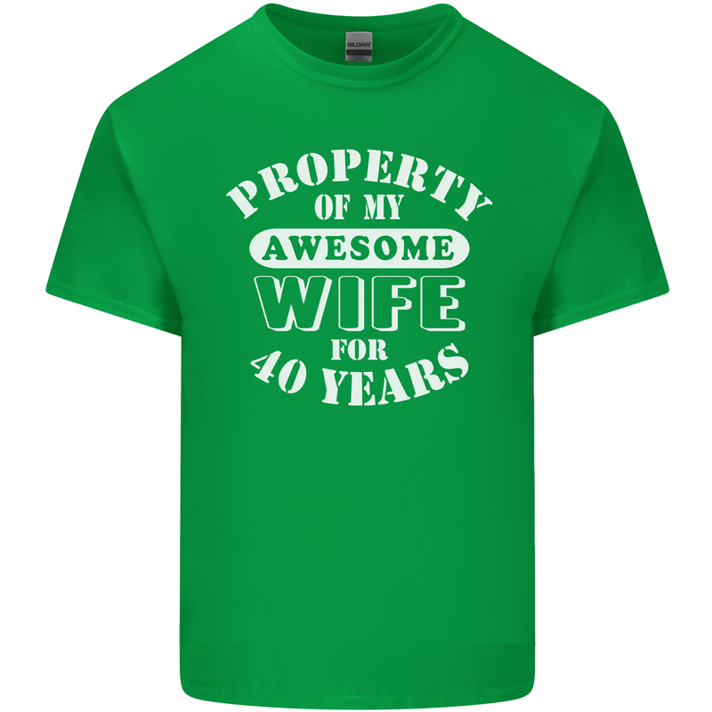 40 Year Wedding Anniversary 40th Funny Wife Mens Cotton T-Shirt Tee Top Irish Green