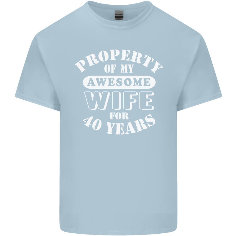 40 Year Wedding Anniversary 40th Funny Wife Mens Cotton T-Shirt Tee Top Light Blue