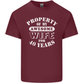 40 Year Wedding Anniversary 40th Funny Wife Mens Cotton T-Shirt Tee Top Maroon