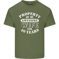 40 Year Wedding Anniversary 40th Funny Wife Mens Cotton T-Shirt Tee Top Military Green