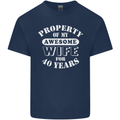 40 Year Wedding Anniversary 40th Funny Wife Mens Cotton T-Shirt Tee Top Navy Blue