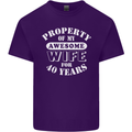 40 Year Wedding Anniversary 40th Funny Wife Mens Cotton T-Shirt Tee Top Purple