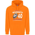 40 Year Wedding Anniversary 40th Rugby Mens 80% Cotton Hoodie Orange