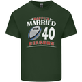 40 Year Wedding Anniversary 40th Rugby Mens Cotton T-Shirt Tee Top Forest Green