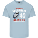 40 Year Wedding Anniversary 40th Rugby Mens Cotton T-Shirt Tee Top Light Blue