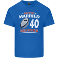 40 Year Wedding Anniversary 40th Rugby Mens Cotton T-Shirt Tee Top Royal Blue