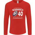 40 Year Wedding Anniversary 40th Rugby Mens Long Sleeve T-Shirt Red