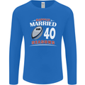 40 Year Wedding Anniversary 40th Rugby Mens Long Sleeve T-Shirt Royal Blue