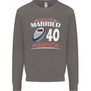 40 Year Wedding Anniversary 40th Rugby Mens Sweatshirt Jumper Charcoal