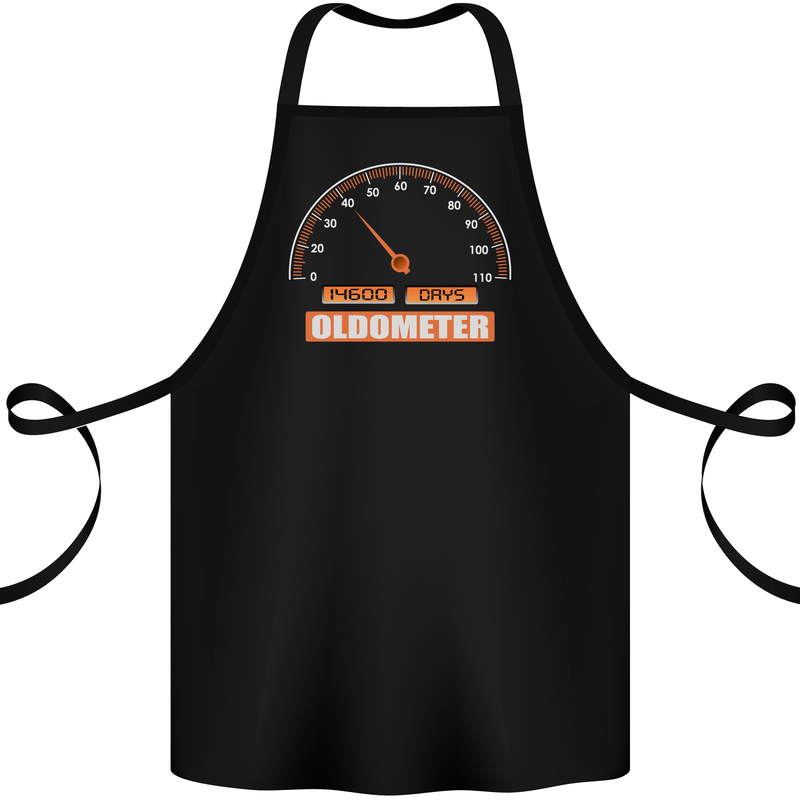 40th Birthday 40 Year Old Ageometer Funny Cotton Apron 100% Organic Black