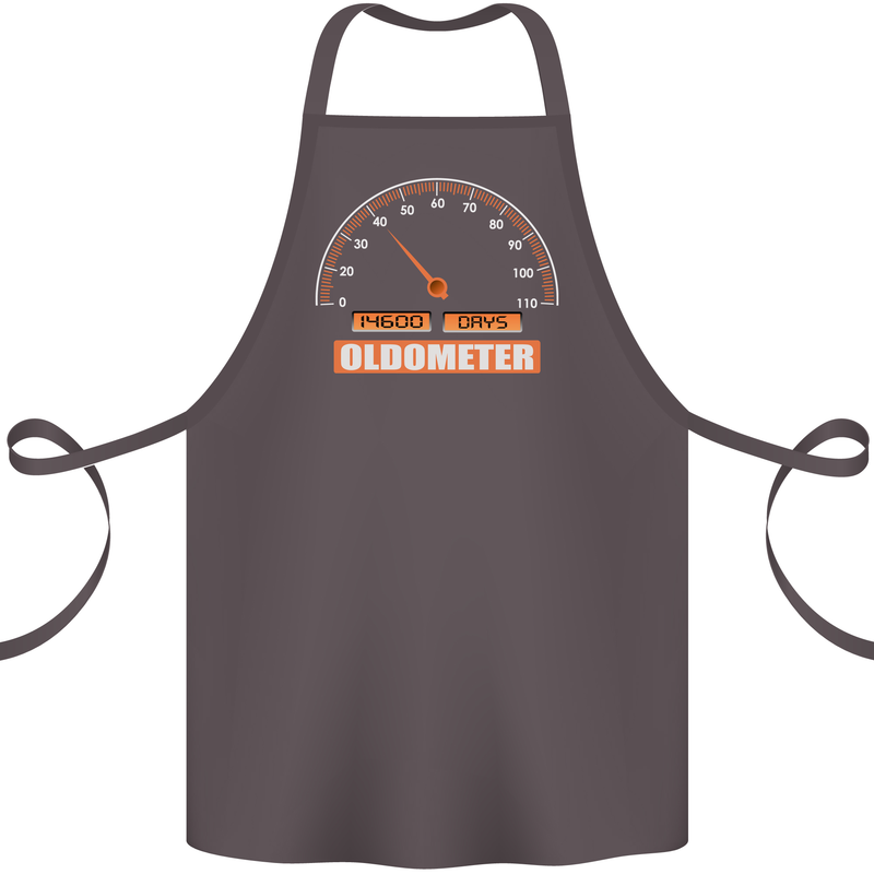 40th Birthday 40 Year Old Ageometer Funny Cotton Apron 100% Organic Dark Grey