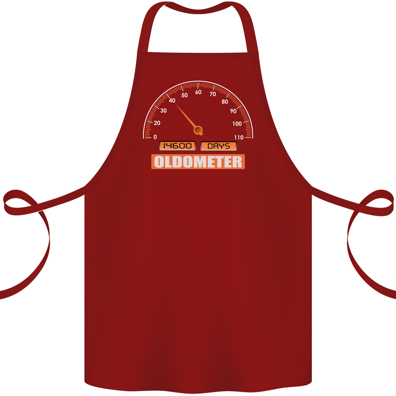 40th Birthday 40 Year Old Ageometer Funny Cotton Apron 100% Organic Maroon