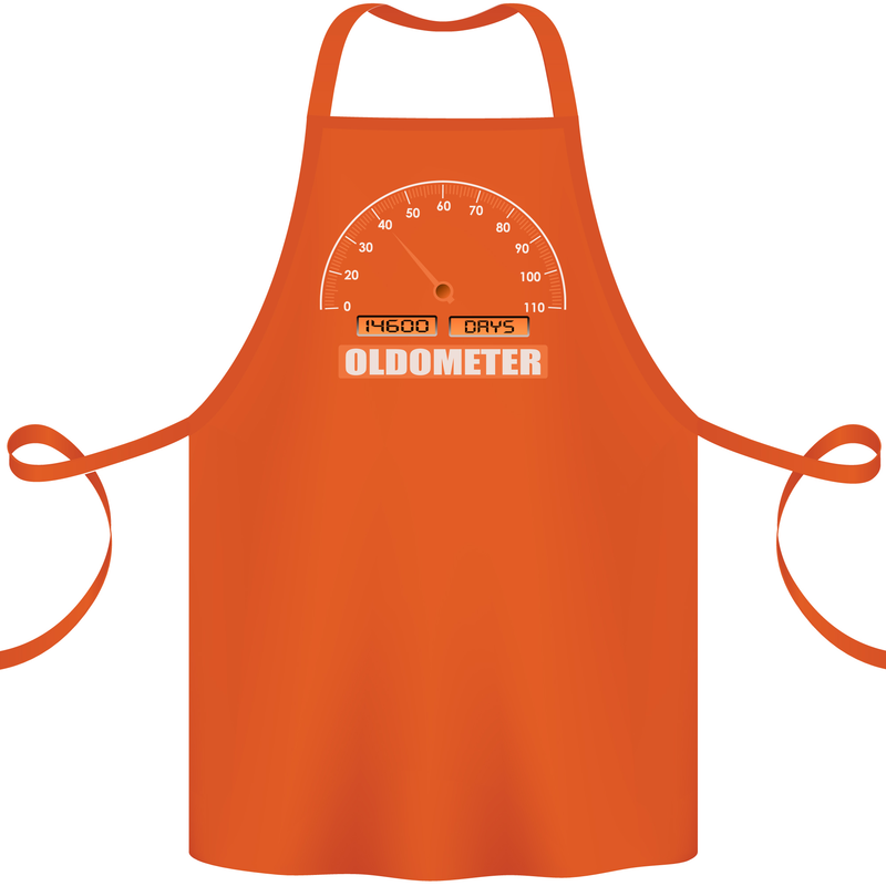 40th Birthday 40 Year Old Ageometer Funny Cotton Apron 100% Organic Orange