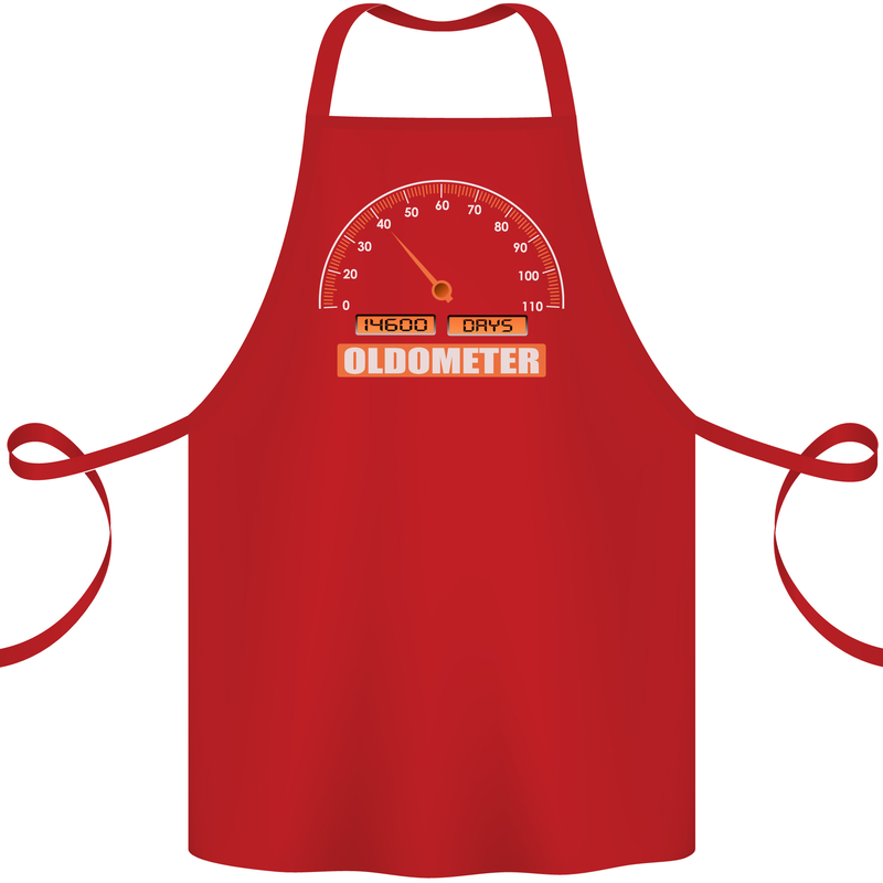 40th Birthday 40 Year Old Ageometer Funny Cotton Apron 100% Organic Red