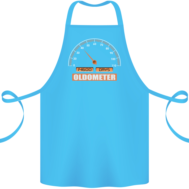 40th Birthday 40 Year Old Ageometer Funny Cotton Apron 100% Organic Turquoise