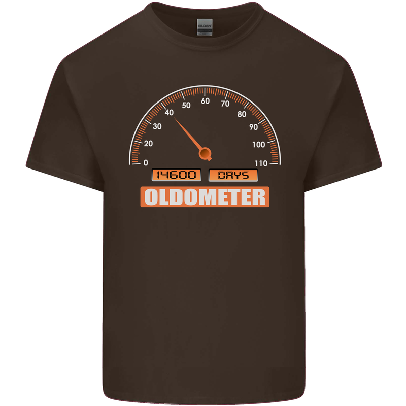 40th Birthday 40 Year Old Ageometer Funny Mens Cotton T-Shirt Tee Top Dark Chocolate