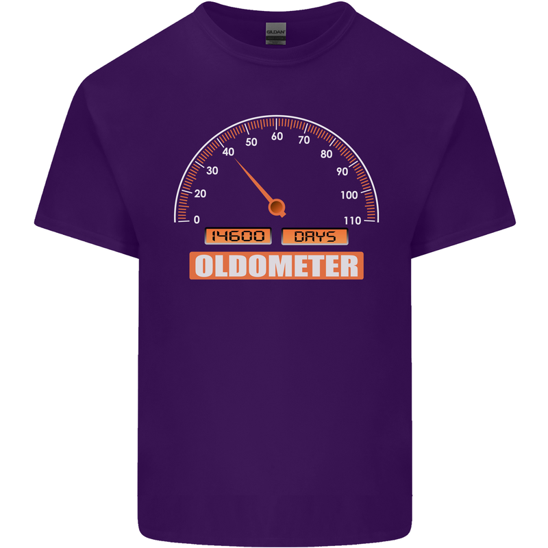 40th Birthday 40 Year Old Ageometer Funny Mens Cotton T-Shirt Tee Top Purple