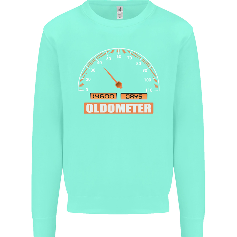 40th Birthday 40 Year Old Ageometer Funny Mens Sweatshirt Jumper Peppermint