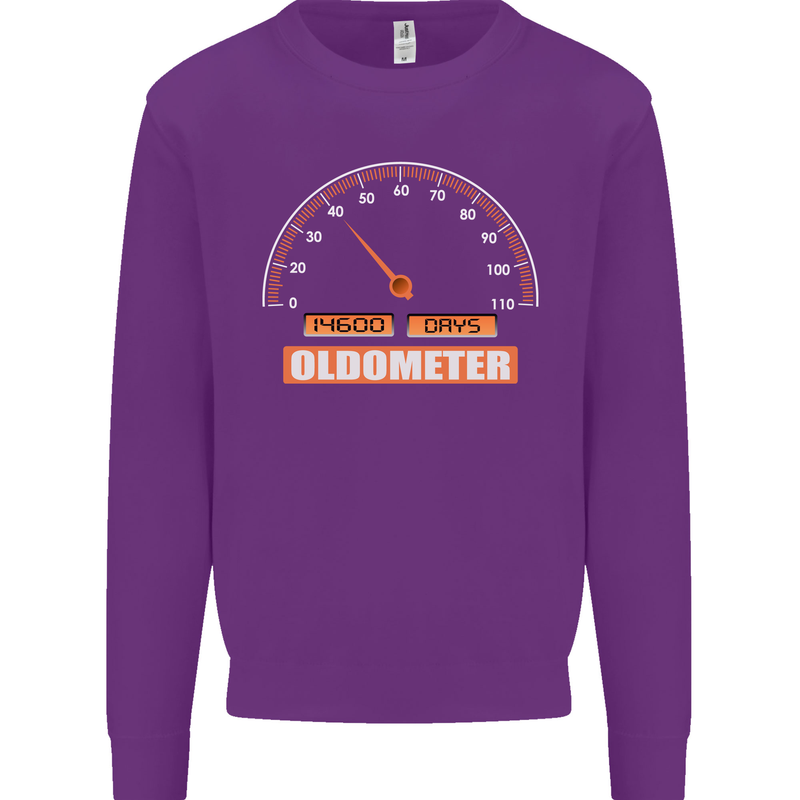 40th Birthday 40 Year Old Ageometer Funny Mens Sweatshirt Jumper Purple