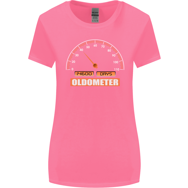40th Birthday 40 Year Old Ageometer Funny Womens Wider Cut T-Shirt Azalea