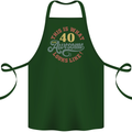 40th Birthday 40 Year Old Awesome Looks Like Cotton Apron 100% Organic Forest Green
