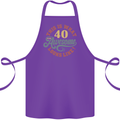 40th Birthday 40 Year Old Awesome Looks Like Cotton Apron 100% Organic Purple