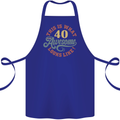 40th Birthday 40 Year Old Awesome Looks Like Cotton Apron 100% Organic Royal Blue