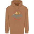 40th Birthday 40 Year Old Awesome Looks Like Mens 80% Cotton Hoodie Caramel Latte