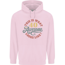 40th Birthday 40 Year Old Awesome Looks Like Mens 80% Cotton Hoodie Light Pink