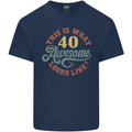 40th Birthday 40 Year Old Awesome Looks Like Mens Cotton T-Shirt Tee Top Navy Blue