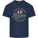 40th Birthday 40 Year Old Awesome Looks Like Mens Cotton T-Shirt Tee Top Navy Blue