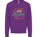 40th Birthday 40 Year Old Awesome Looks Like Mens Sweatshirt Jumper Purple