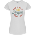 40th Birthday 40 Year Old Awesome Looks Like Womens Petite Cut T-Shirt White