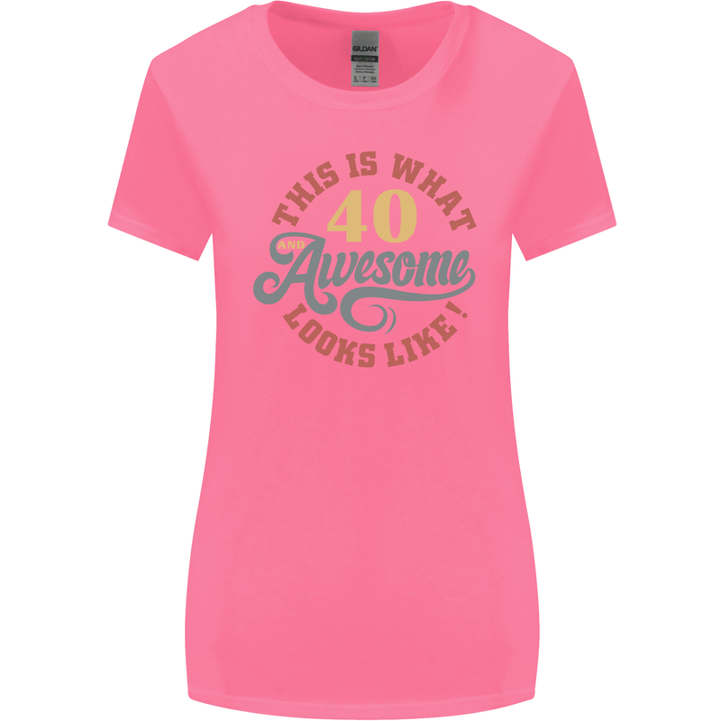 40th Birthday 40 Year Old Awesome Looks Like Womens Wider Cut T-Shirt Azalea