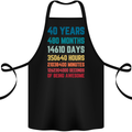 40th Birthday 40 Year Old Cotton Apron 100% Organic Black