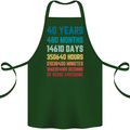 40th Birthday 40 Year Old Cotton Apron 100% Organic Forest Green