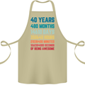 40th Birthday 40 Year Old Cotton Apron 100% Organic Khaki