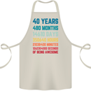 40th Birthday 40 Year Old Cotton Apron 100% Organic Natural