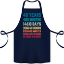 40th Birthday 40 Year Old Cotton Apron 100% Organic Navy Blue