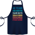 40th Birthday 40 Year Old Cotton Apron 100% Organic Navy Blue