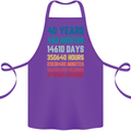 40th Birthday 40 Year Old Cotton Apron 100% Organic Purple