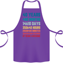 40th Birthday 40 Year Old Cotton Apron 100% Organic Purple