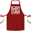 40th Birthday 40 Year Old Don't Grow Up Funny Cotton Apron 100% Organic Maroon