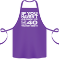 40th Birthday 40 Year Old Don't Grow Up Funny Cotton Apron 100% Organic Purple