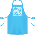 40th Birthday 40 Year Old Don't Grow Up Funny Cotton Apron 100% Organic Turquoise
