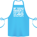 40th Birthday 40 Year Old Don't Grow Up Funny Cotton Apron 100% Organic Turquoise