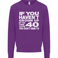 40th Birthday 40 Year Old Don't Grow Up Funny Mens Sweatshirt Jumper Purple