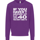 40th Birthday 40 Year Old Don't Grow Up Funny Mens Sweatshirt Jumper Purple